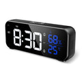 ORIA Rechargeable LED Mirror Alarm Clock with Music, Voice Control & Adjustable Brightness for Home Office Bedroom