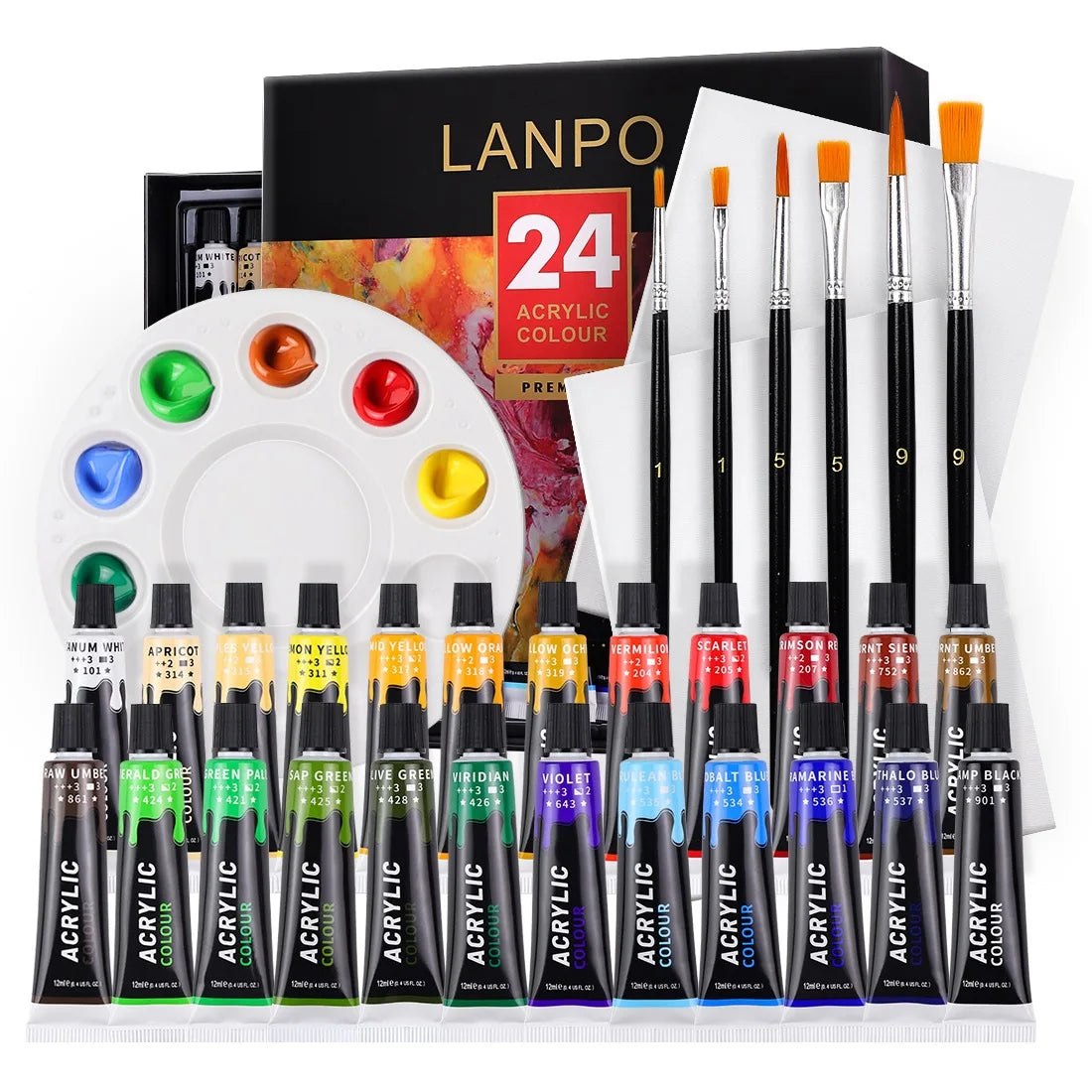CowLost | drawing-painting-paper-product_id-acrylic-paint-set-12-24-colors-12ml-tubes-with-professional-brush-for-canvas-glass-paper-diy-wall-painting |1