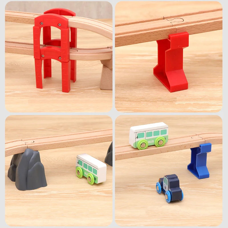 CowLost | fencing-barriers-wooden-railway-spiral-track-with-plastic-orbit-accessories |9