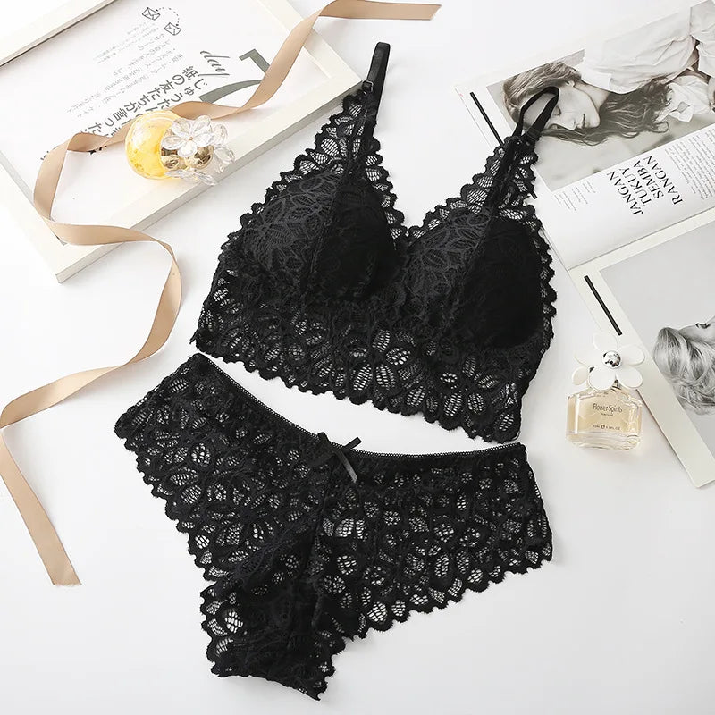 CowLost | product_id-women-s-lace-embroidered-push-up-bra-and-panties-set-solid-color-lingerie |13