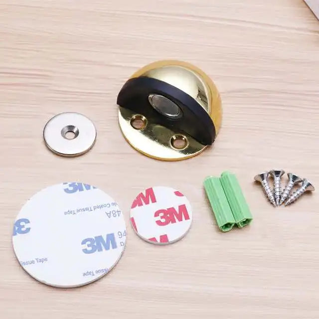 CowLost | stainless-steel-magnetic-dual-door-stopper-nail-free-door-catch-wall-protector |19