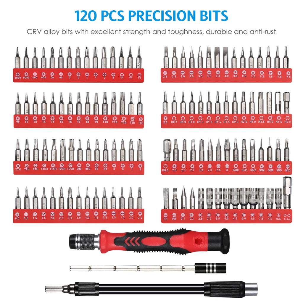 ORIA 142-in-1 Magnetic Precision Screwdriver Set with Bits and Portable Bag