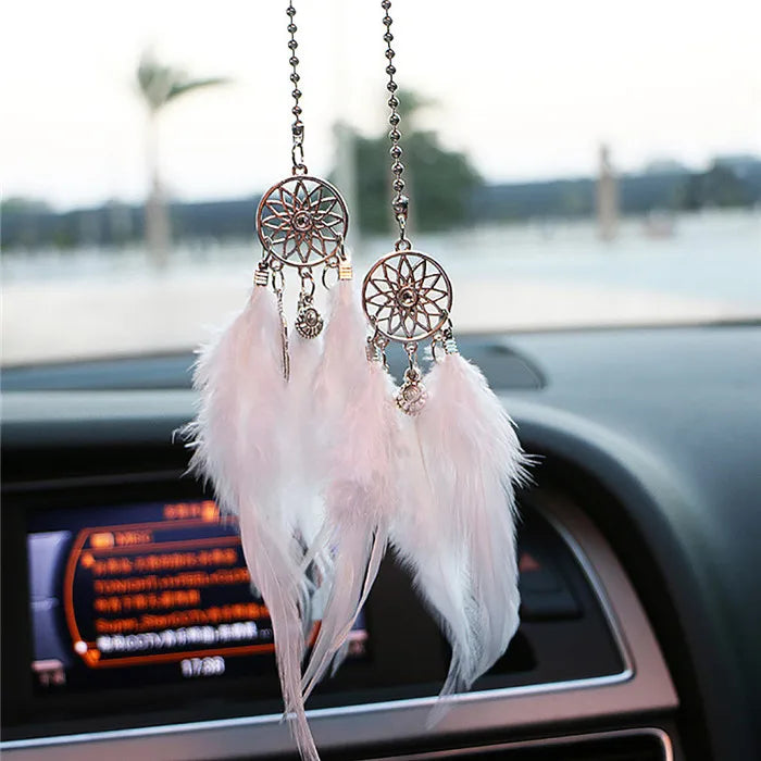 CowLost | product_id-mini-dream-catcher-car-pendant-wind-chime-feather-decoration-handmade-gift |19
