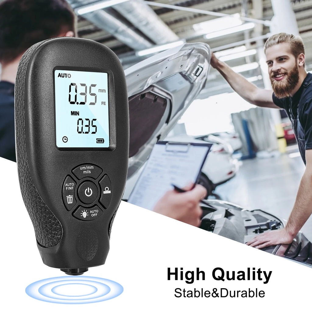 JUANJUAN Car Paint Coating Thickness Gauge 0-2000um LCD Display Manual Tester