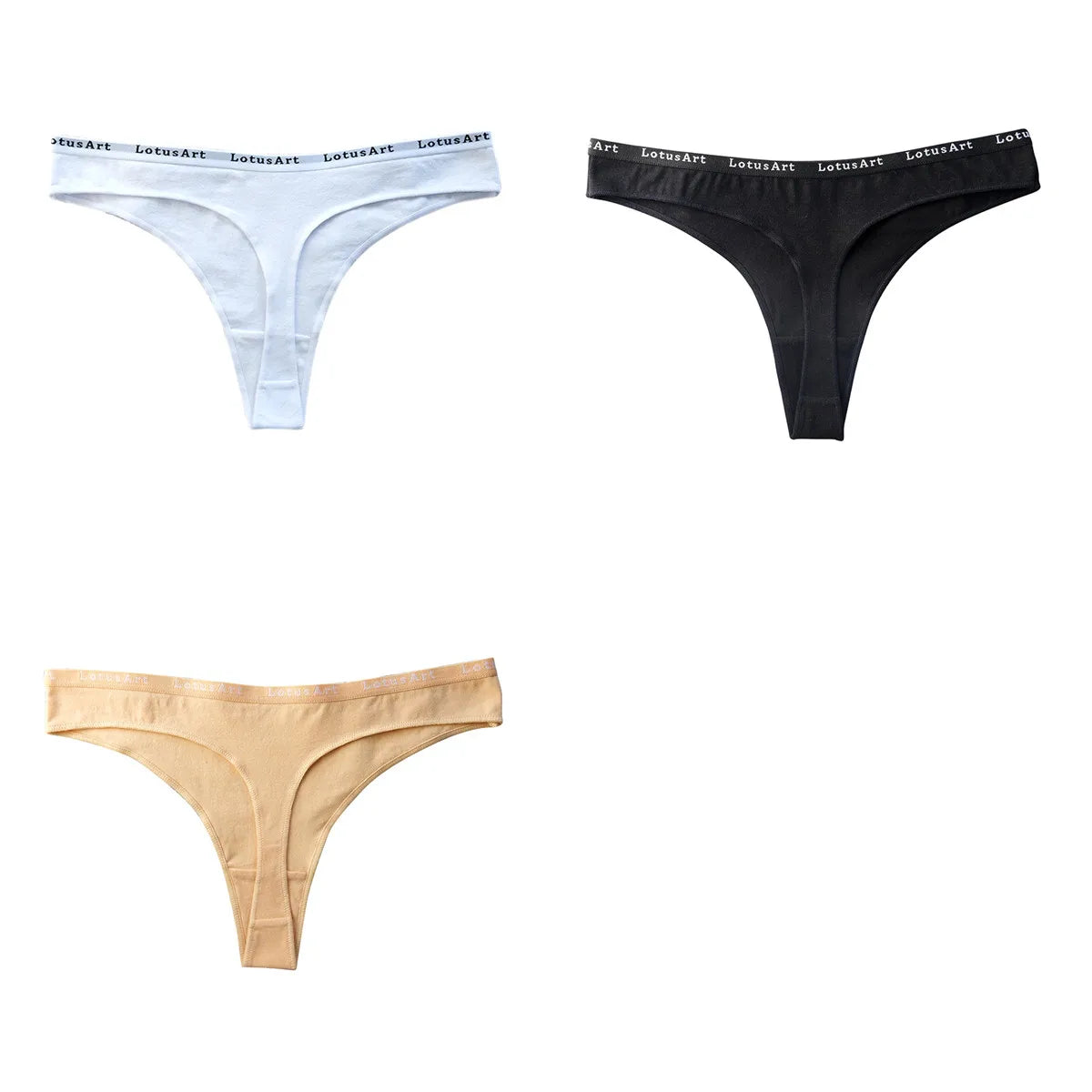 CowLost | product_id-3pcs-women-s-cotton-low-rise-seamless-breathable-g-string-panties-set |30
