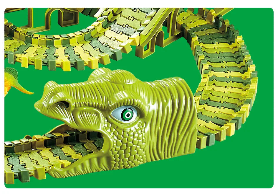 CowLost | fencing-barriers-dinosaur-plastic-racing-track-set-with-electronic-car-toy |8
