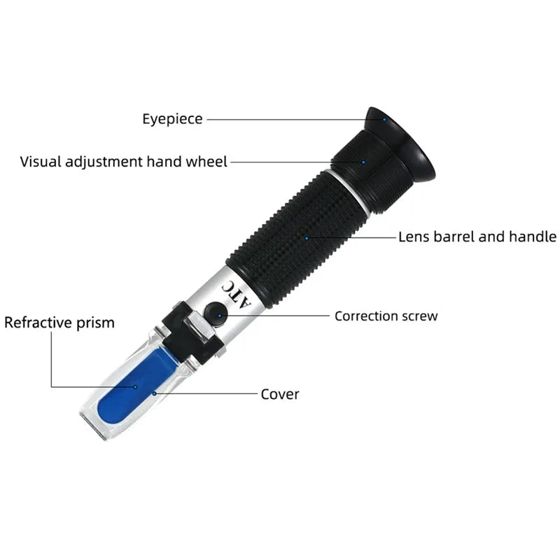 Handheld Honey Refractometer 45-82% Brix Sugar Content Tester with ATC for Beekeeping