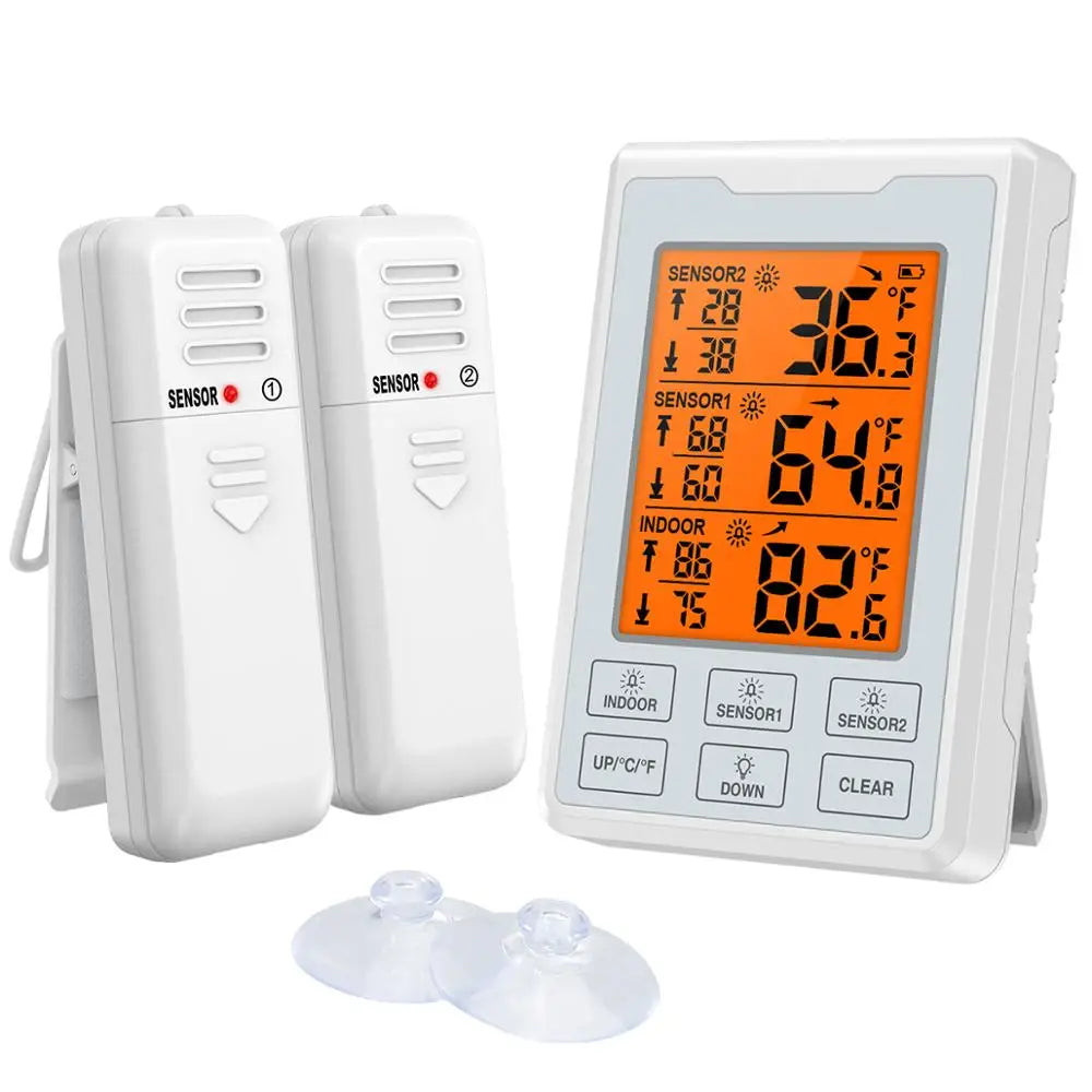 Wireless Digital Freezer and Fridge Thermometer with Weather Forecast 2020