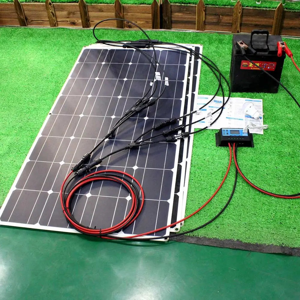 CowLost | 12v100w-200w-300w-high-efficiency-monocrystalline-solar-cell-flexible-solar-panel-kit-for-12-volt-battery-camping |2