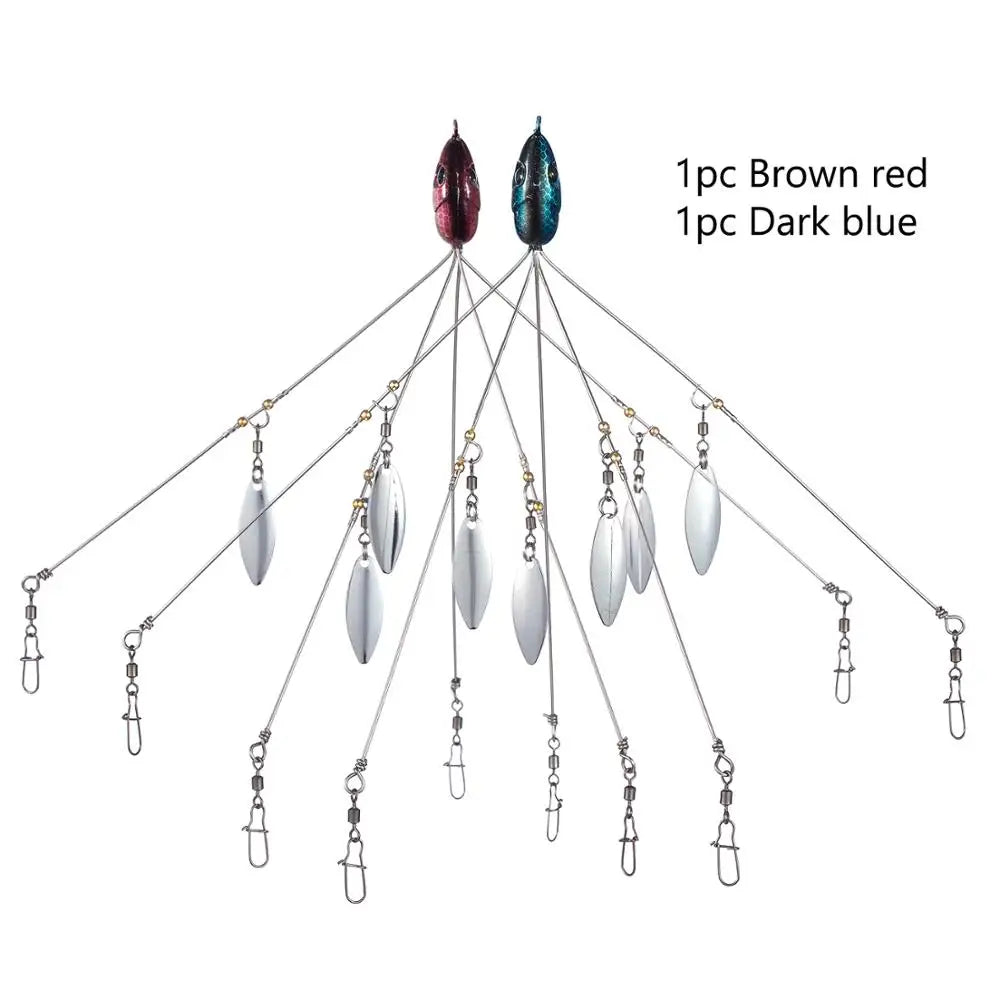 CowLost | sporting-goods-bassdash-5-arm-umbrella-fishing-lure-rig-alabama-rig-head-18g |31