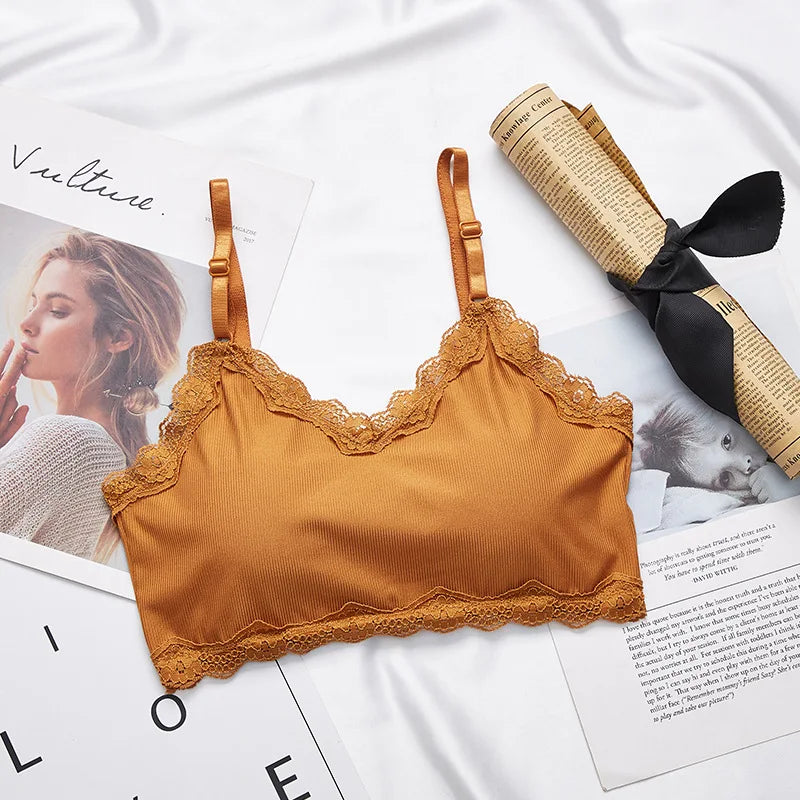 CowLost | product_id-seamless-wireless-lace-trim-tube-top-bralette-crop-top-for-women |14