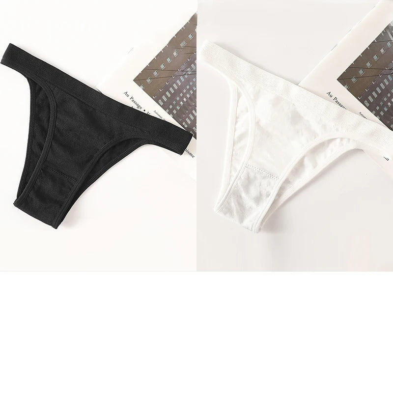 CowLost | 2pcs-set-seamless-women-brazilian-panties-female-underpants-high-leg-cut-underwear-sexy-lingerie-bikini-sports-briefs-m-l |28