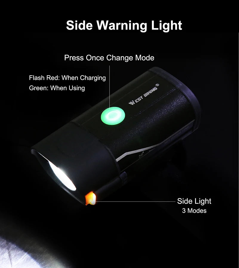 CowLost | west-biking-front-bicycle-light-usb-rechargeable-led-bike-light-waterproof-cycling-headlight-climbing-safety-flashlight-lamps |30