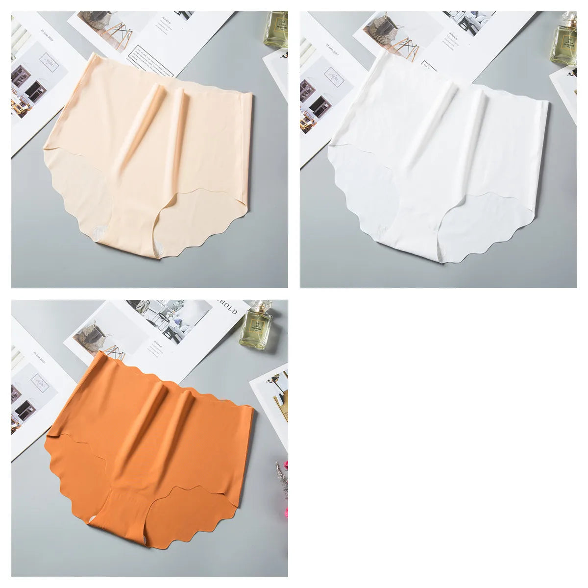 CowLost | product_id-3pcs-women-s-high-waist-seamless-ice-silk-hip-lift-briefs-m-xxl |35