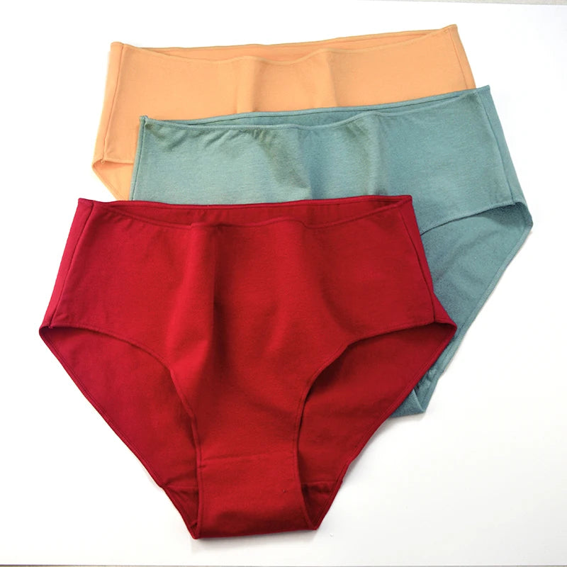 CowLost | product_id-6pcs-women-high-waist-seamless-breathable-cotton-briefs-m-2xl-solid-colors |6