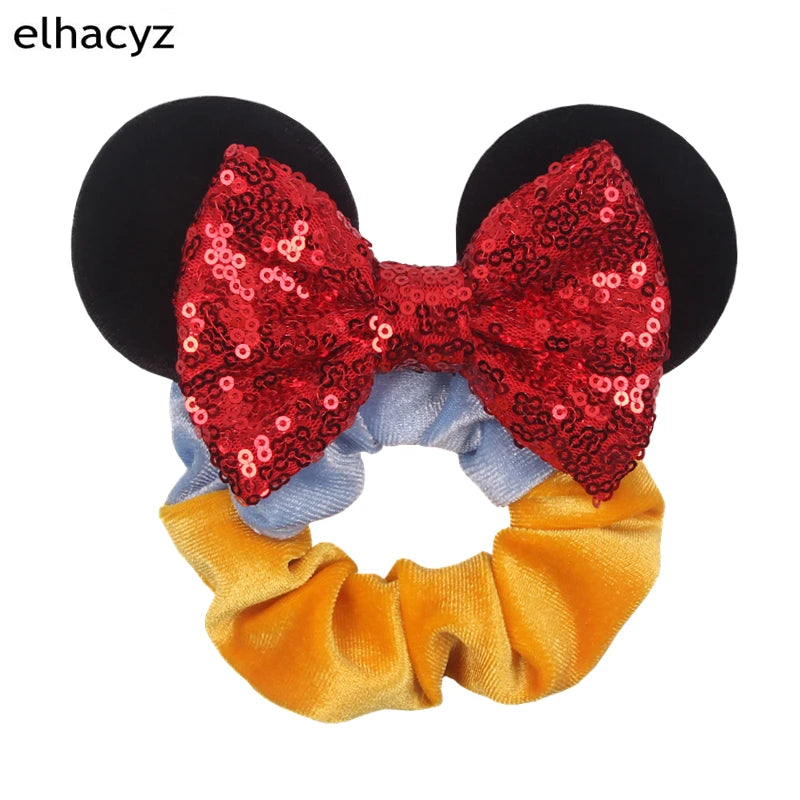 CowLost | mouse-ears-sequins-bow-women-velvet-scrunchies |42