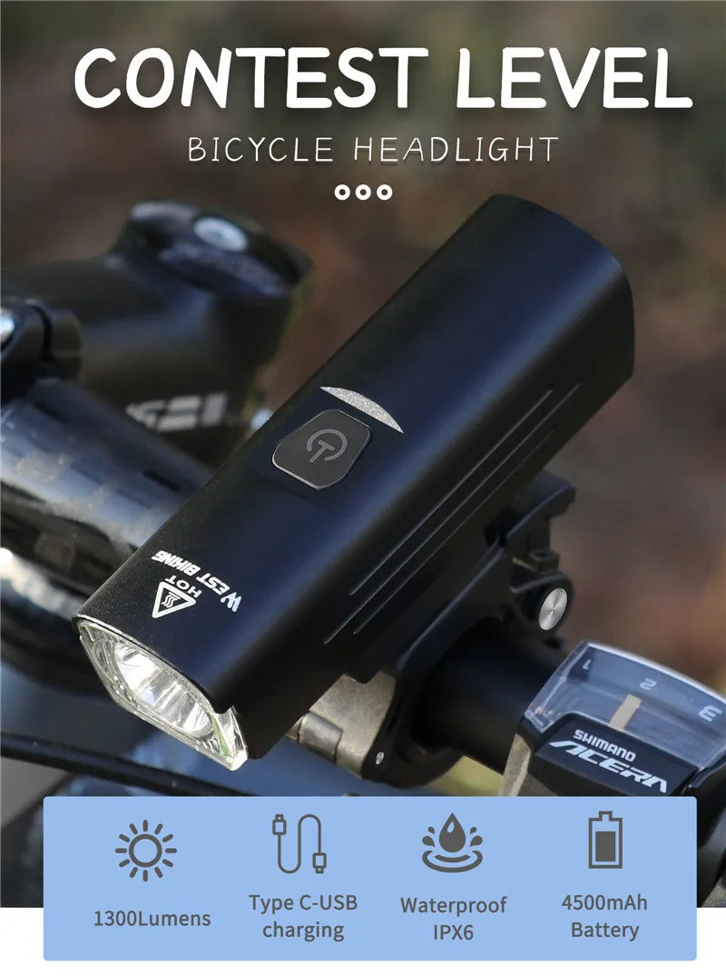 CowLost | west-biking-front-bicycle-light-usb-rechargeable-led-bike-light-waterproof-cycling-headlight-climbing-safety-flashlight-lamps |54
