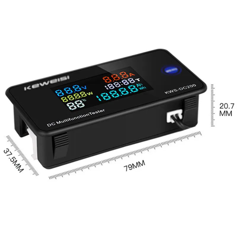 KWS DC-200 Digital Voltmeter Ammeter 0-200V 0-100A LED Wattmeter with Reset Function