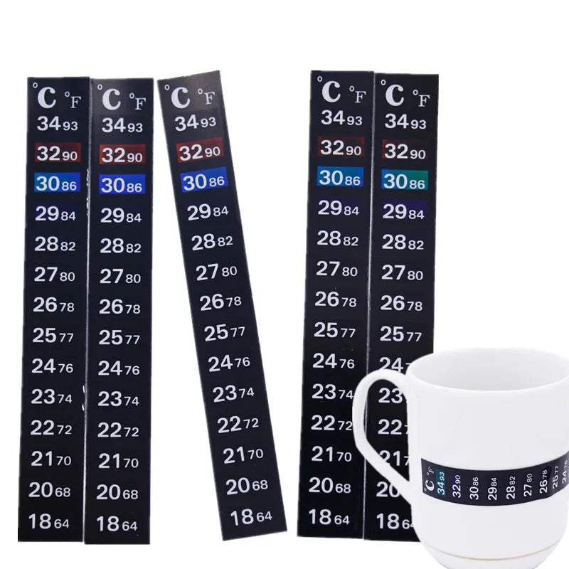 Aquarium Fish Tank Strip Thermometer Sticker Adhesive Dual Scale 18-34°C 1-5pcs Lot