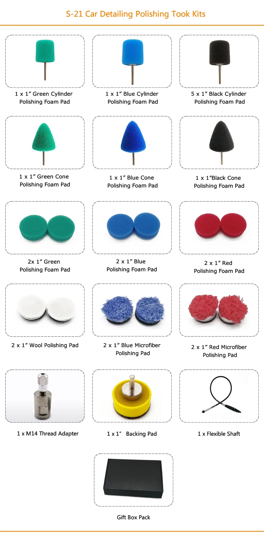 CowLost | cdwts-mini-polishing-kit-for-car-beauty-detailing-polisher-extention-tools |9
