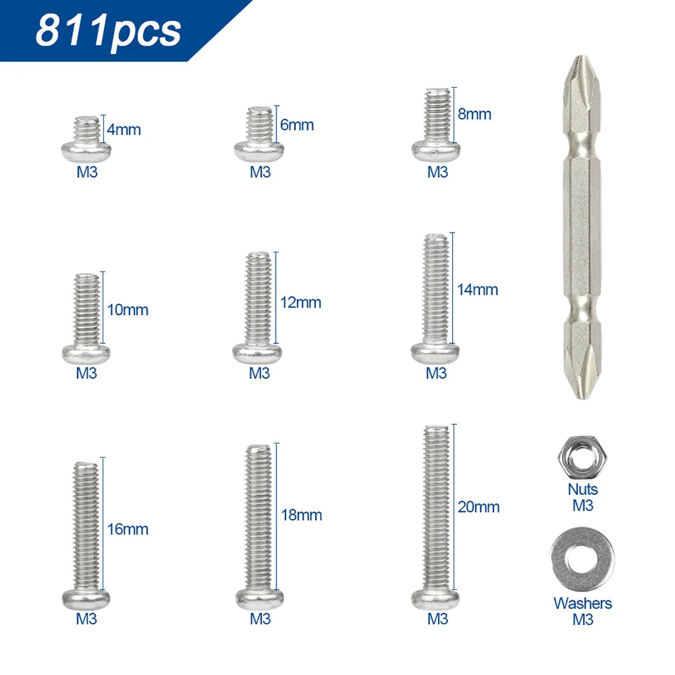 CowLost | nindejin-541-721pcs-cross-round-head-screw-assortment-kit |10