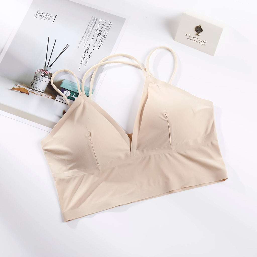 CowLost | product_id-seamless-v-neck-wireless-bra-top-with-removable-pads-for-women |3