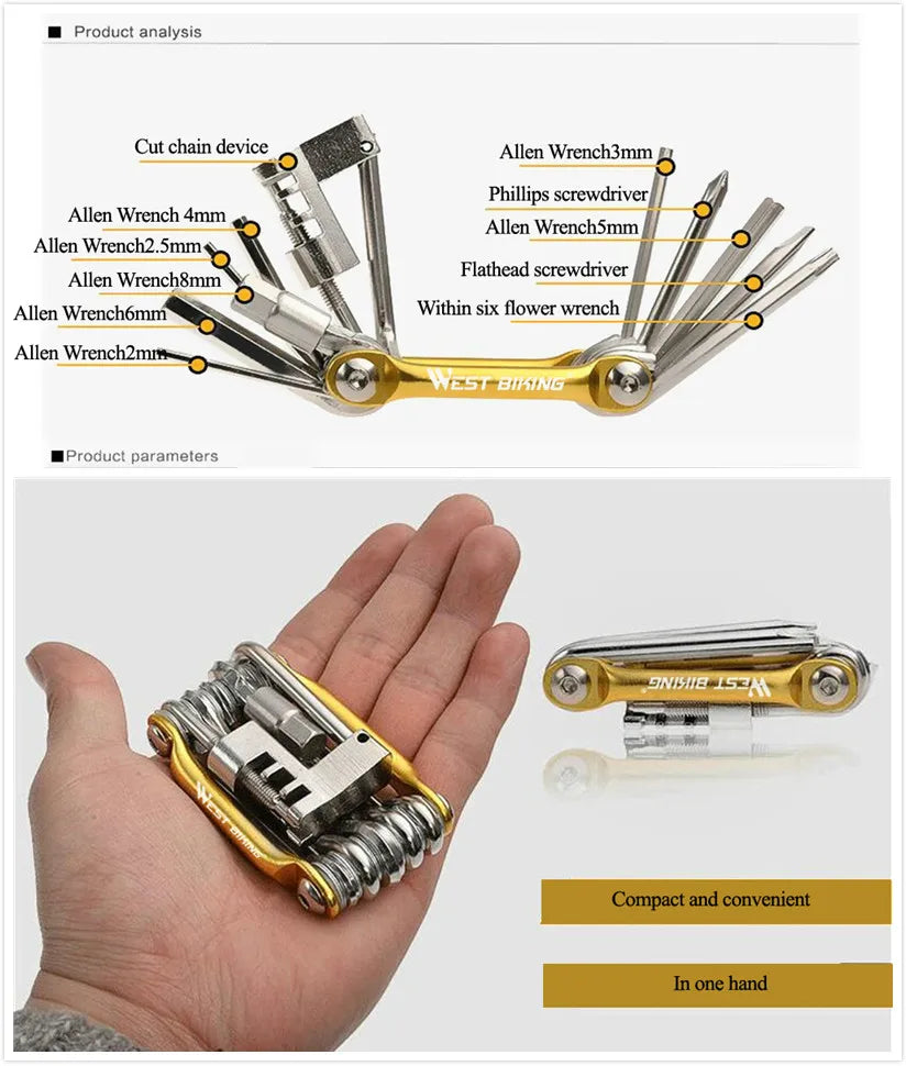 CowLost | west-biking-13-11-in-1-multifunction-bicycle-bike-repair-tools |5