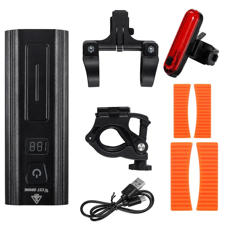 CowLost | west-biking-front-bicycle-light-usb-rechargeable-led-bike-light-waterproof-cycling-headlight-climbing-safety-flashlight-lamps |85