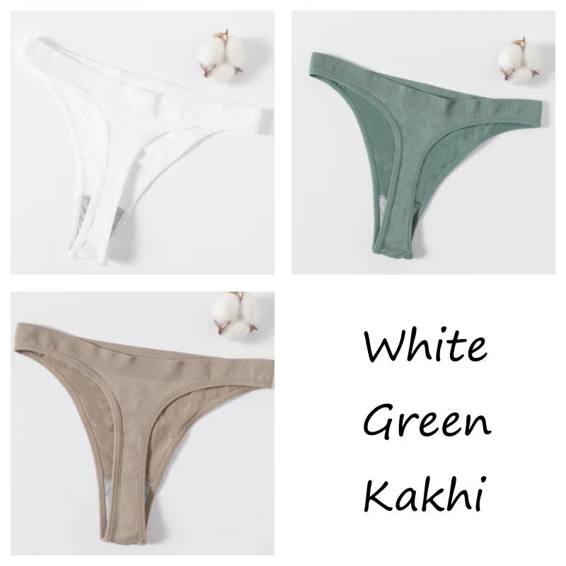 CowLost | product_id-3pcs-women-high-rise-seamless-brazilian-g-string-thong-panties-m-xl |21