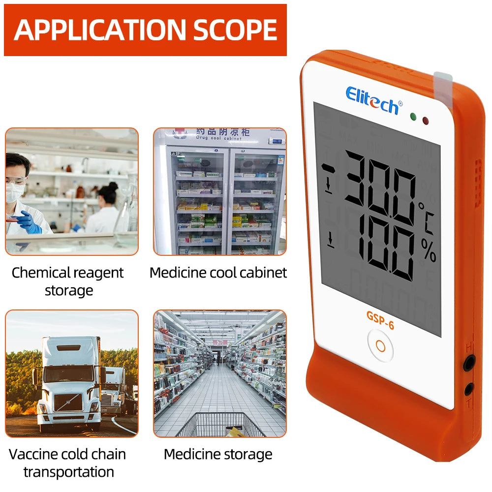 USB Temperature Data Logger Recorder 16000 Points with Built-in NTC Sensor for Warehouse and Refrigerated Transport