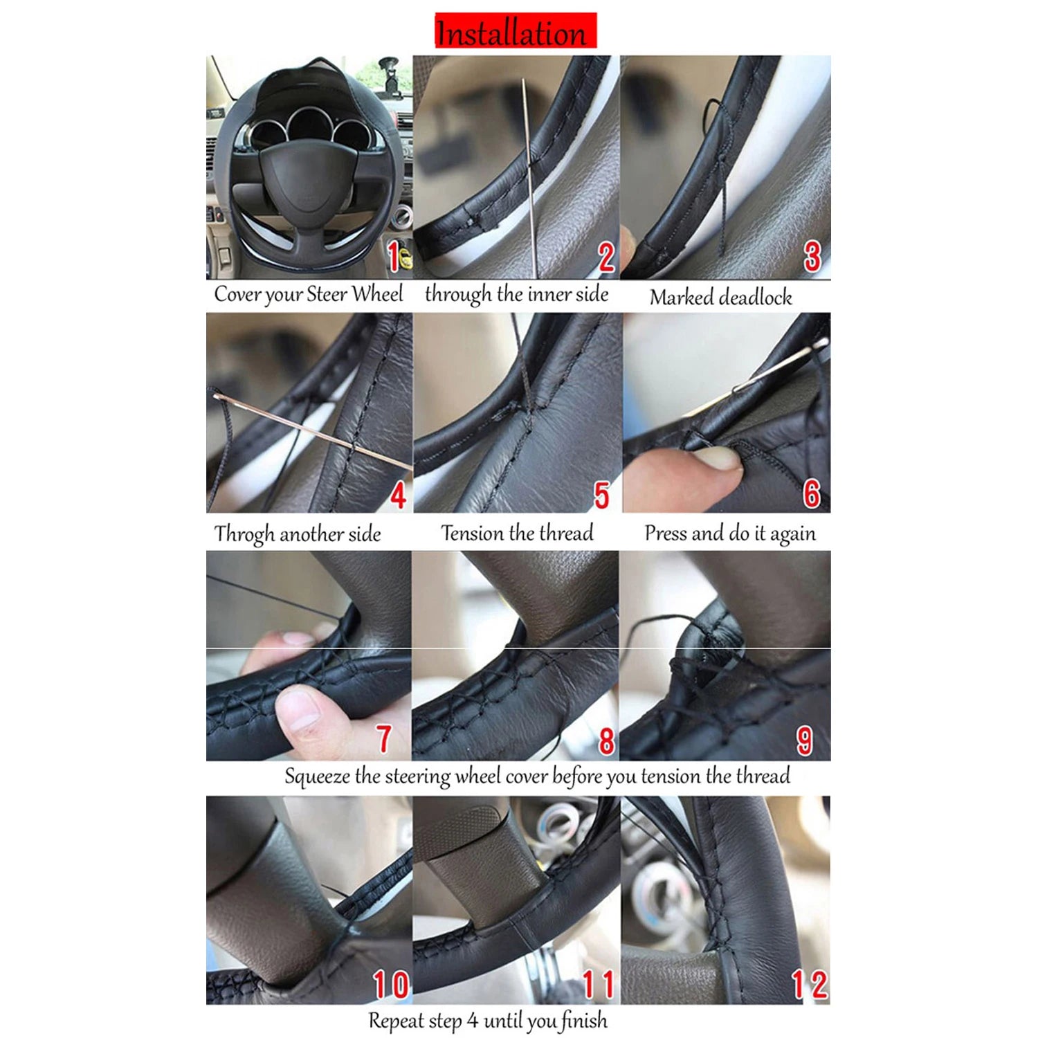 CowLost | 38cm-universal-leather-steering-wheel-cover |14