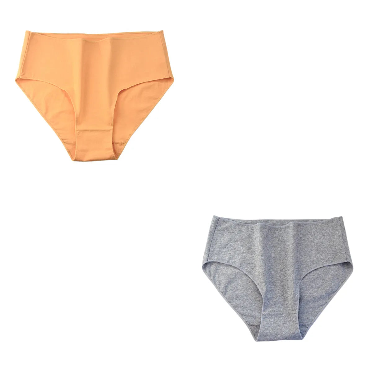 CowLost | product_id-2pcs-women-s-high-waist-cotton-briefs-breathable-solid-color-m-2xl |30