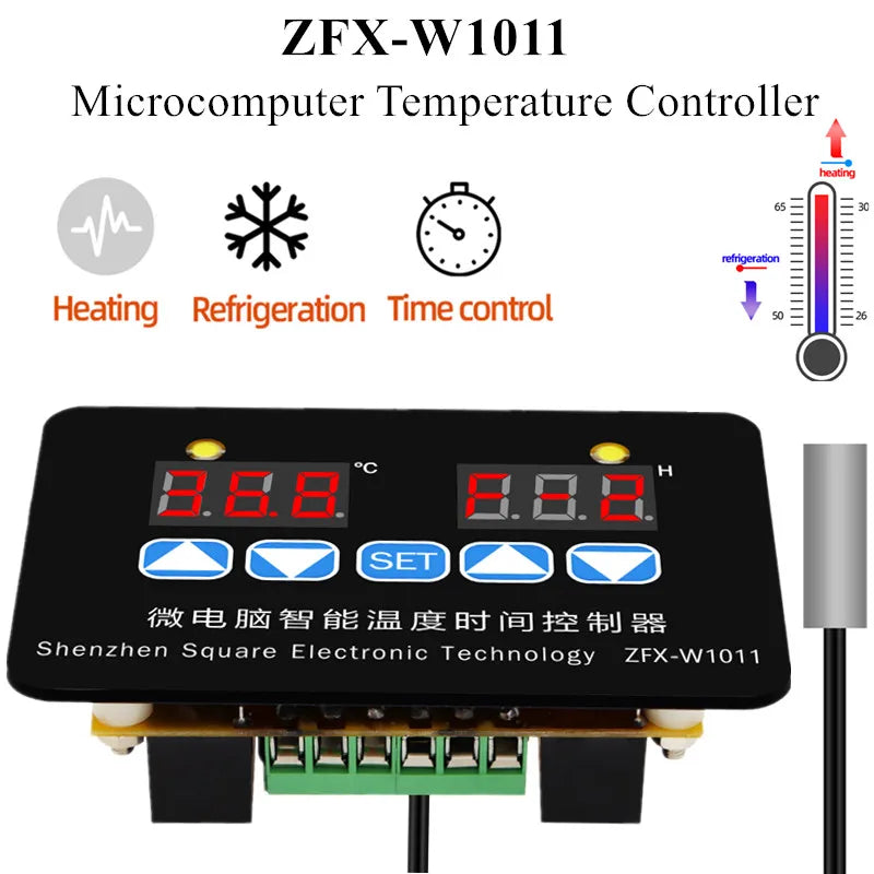 ZFX-W1011 Intelligent Microcomputer Temperature Controller Thermostat 12V 24V 220V Adjustable Electronic Timer