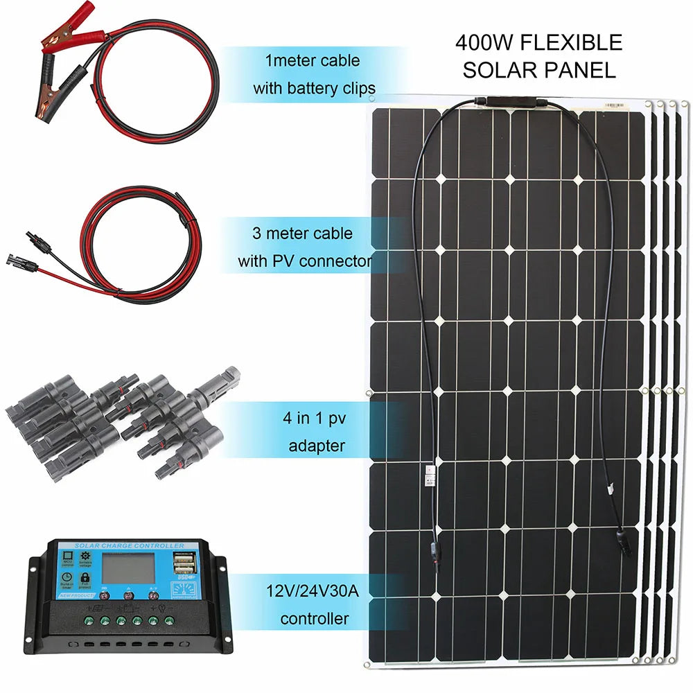 100w panel solar 200w 12v mono solar cell outdoor flexible solar panel kit