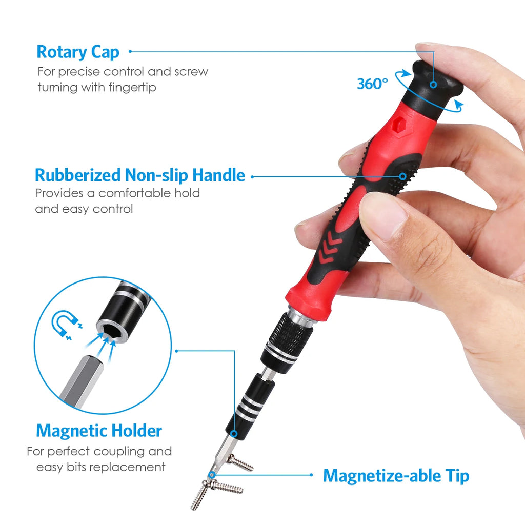 ORIA 142-in-1 Magnetic Precision Screwdriver Set with Bits and Portable Bag