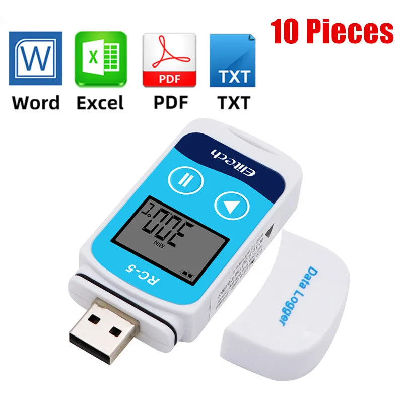 10PCS RC-5 USB Temperature Data Logger 32000 Points PDF Report Cold-Chain Recorder