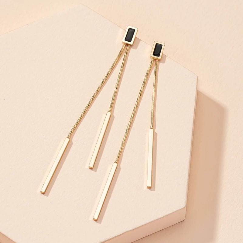 CowLost | vintage-long-tassel-geometric-square-drop-earrings-for-women |9