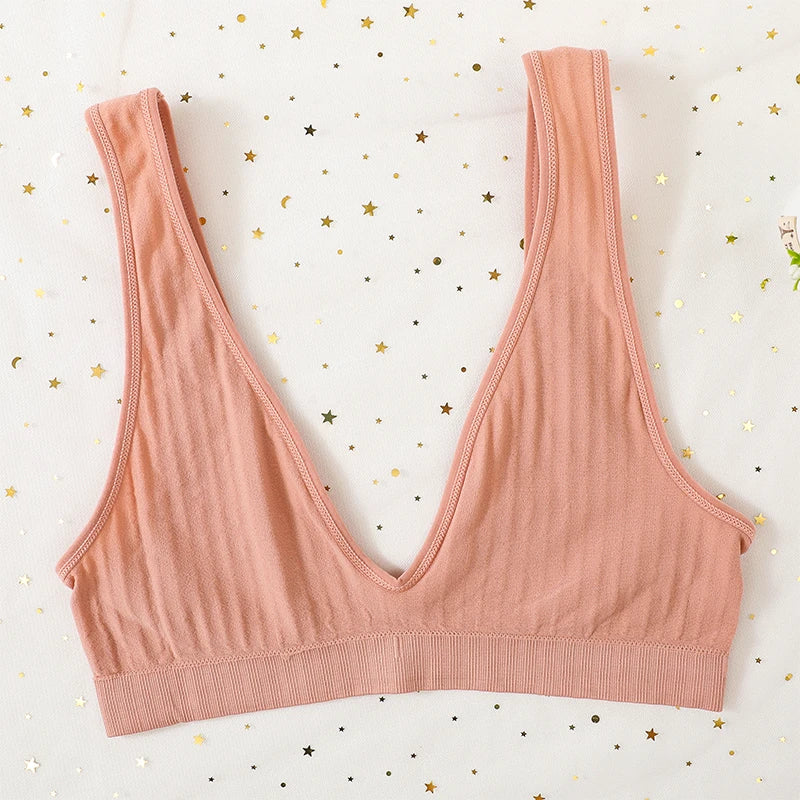 CowLost | product_id-seamless-wireless-push-up-bra-high-rise-panties-set-for-women-deep-v-lingerie |9