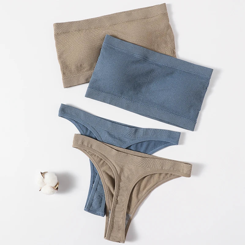 CowLost | product_id-women-seamless-strapless-wire-free-push-up-bra-brazilian-panty-set |7