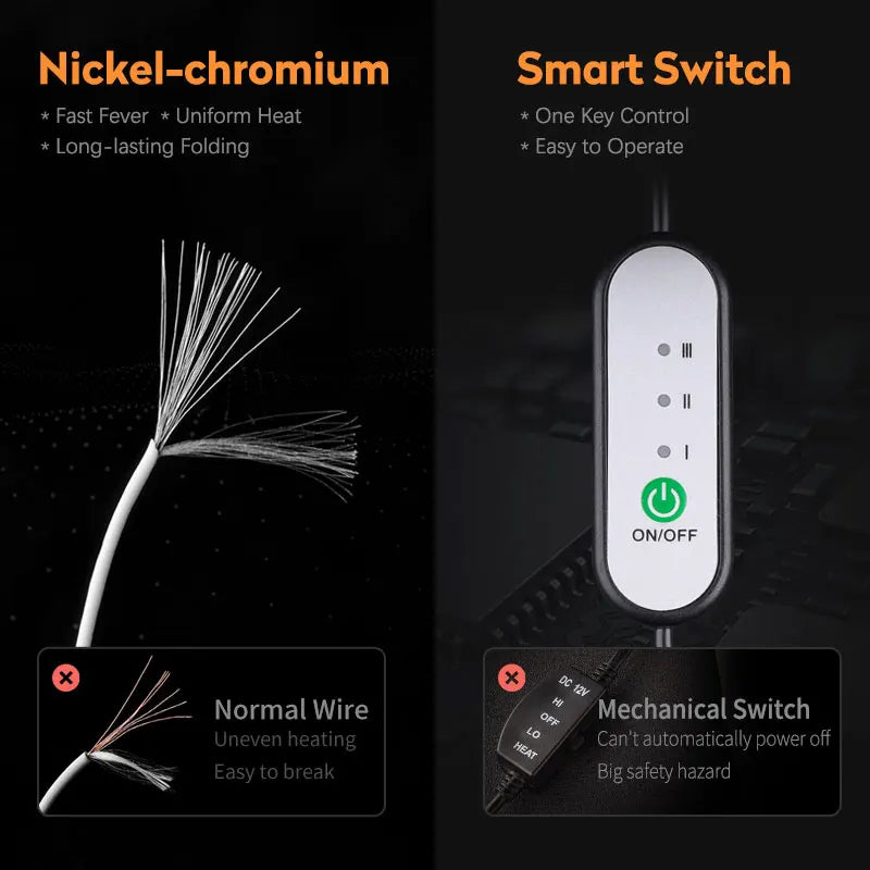 12-24v Heated Car Seat Cover 30'