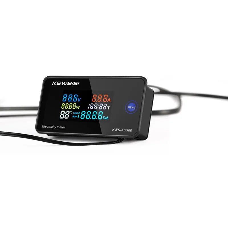 KWS-AC300 AC 50-300V Digital Voltmeter Ammeter Power Energy Meter with Reset 0-100A