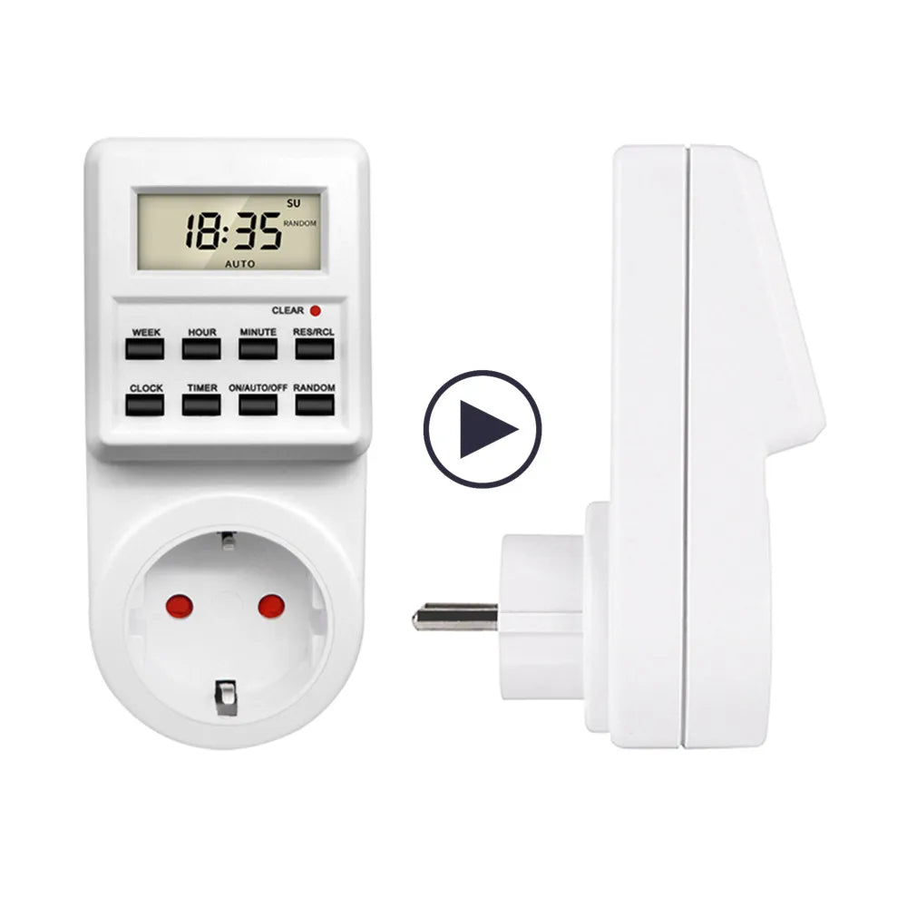 TM03 Digital 24-Hour Programmable Timer Switch Socket for EU UK AU US BR FR IT TH Plugs