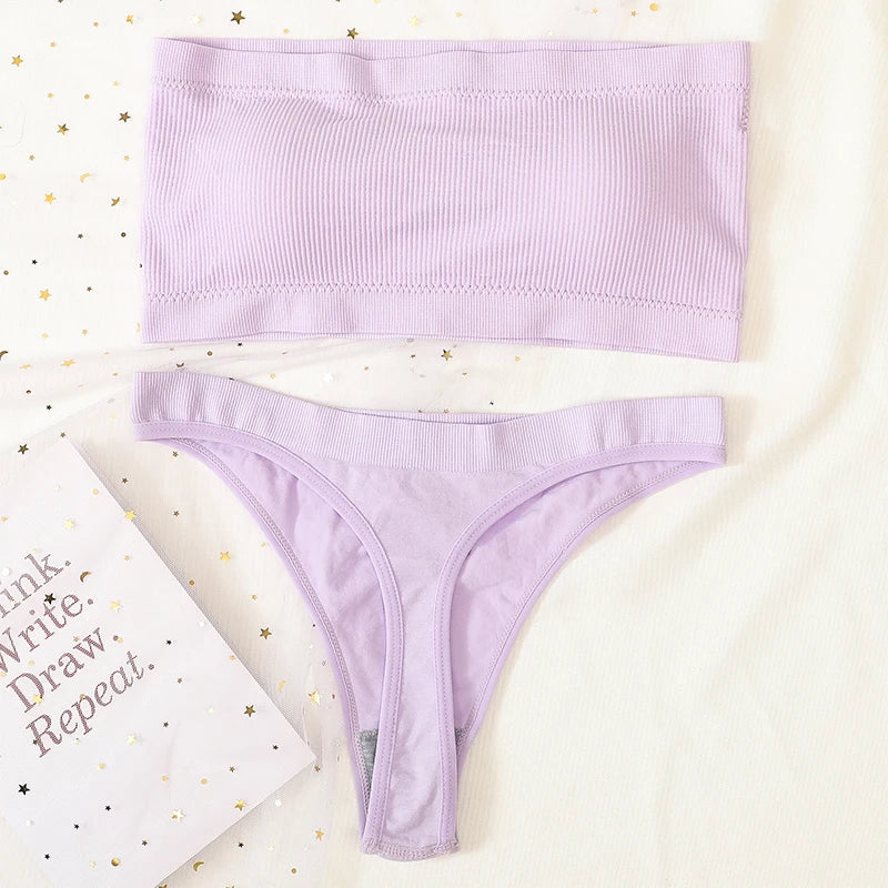 CowLost | product_id-women-seamless-strapless-wire-free-push-up-bra-brazilian-panty-set |22