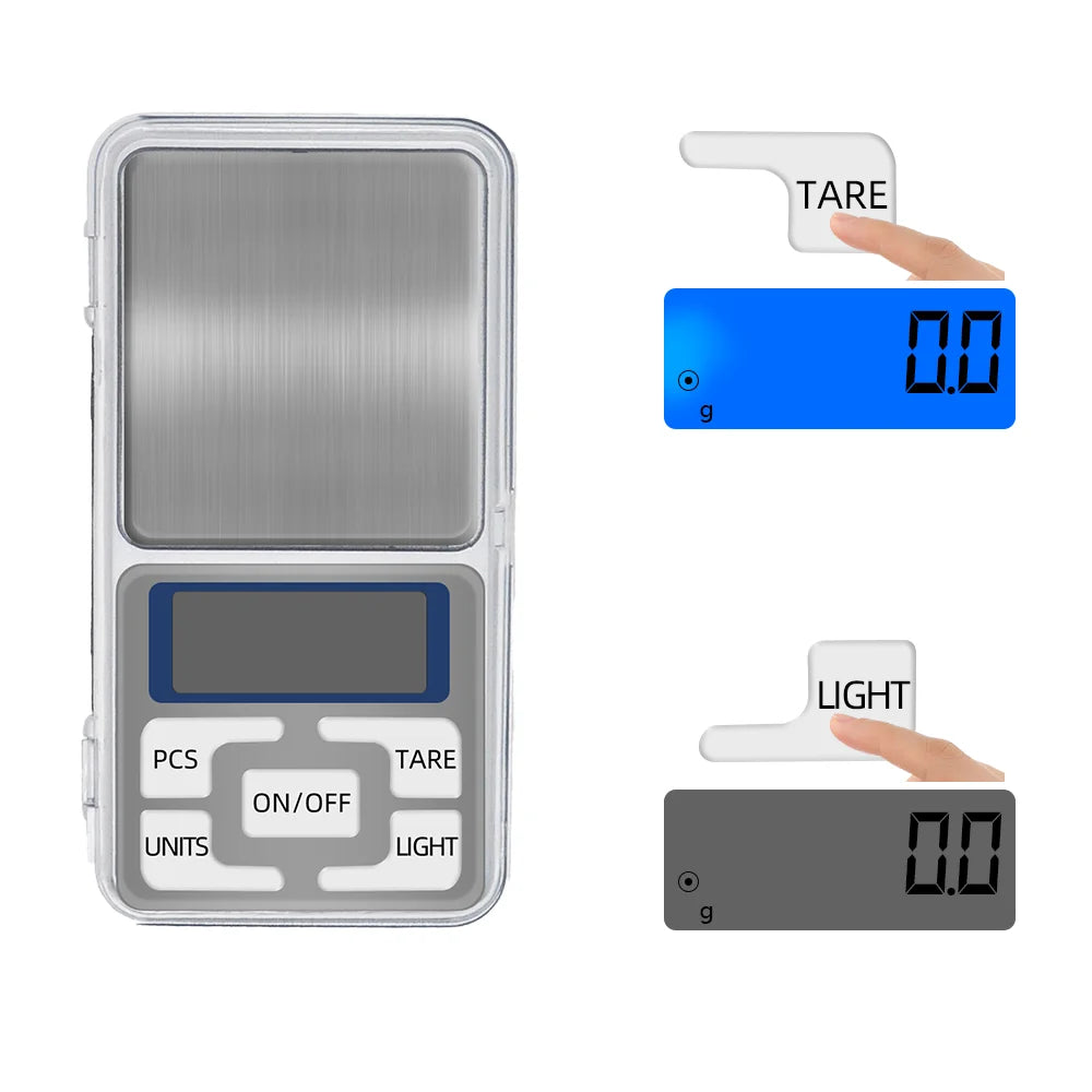 High Precision 500g 0.1g Digital Pocket Jewelry Scale with Backlight and Retail Box