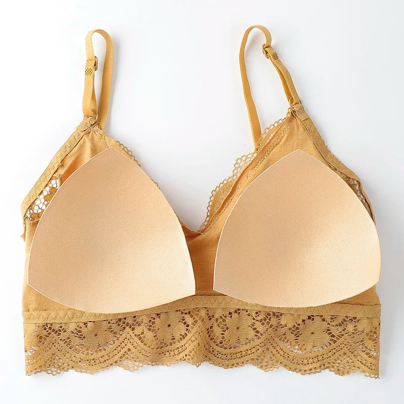 CowLost | floral-lace-bras-for-women-bralette-lace-underwear-sexy-lingerie-beauty-back-wire-free-brassiere-female-push-up-bra |4