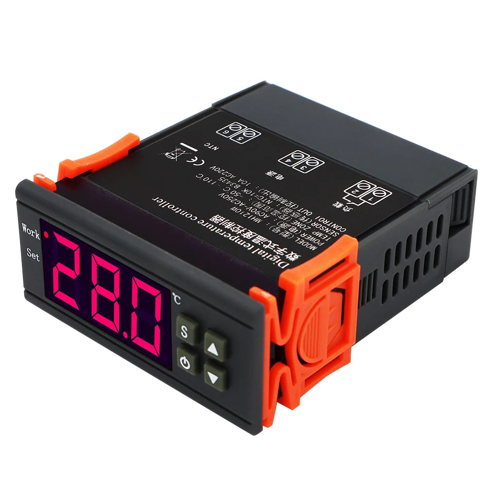 MH1210W Temperature Controller Thermostat -50~110°C NTC Sensor DC12V/24V AC110-220V for Incubator