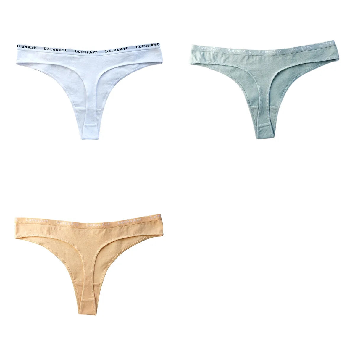 CowLost | product_id-3pcs-women-s-cotton-low-rise-seamless-breathable-g-string-panties-set |24