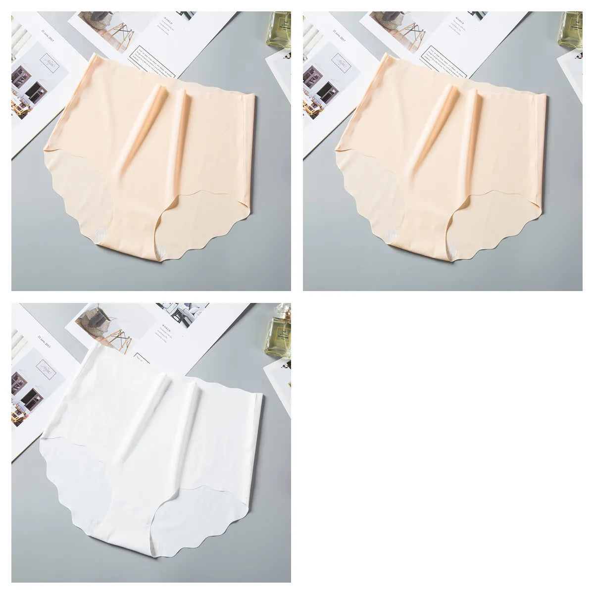 CowLost | product_id-3pcs-women-s-high-waist-seamless-ice-silk-hip-lift-briefs-m-xxl |20