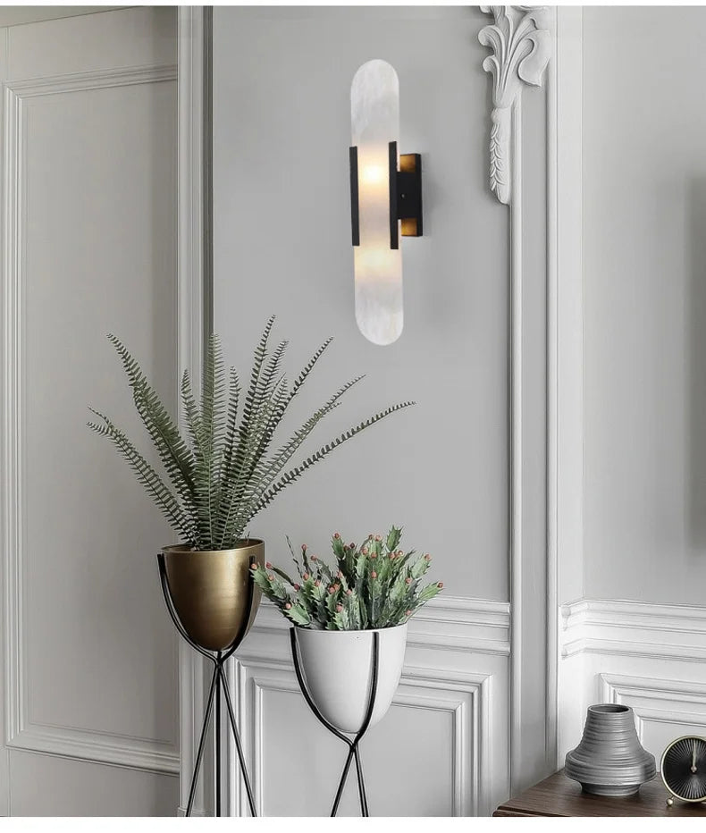 CowLost | product_id-golden-marble-wall-lamp-with-g4-socket-for-living-room-bedroom-staircase-sconce |12