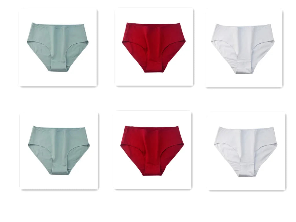 CowLost | product_id-6pcs-women-high-waist-seamless-breathable-cotton-briefs-m-2xl-solid-colors |20